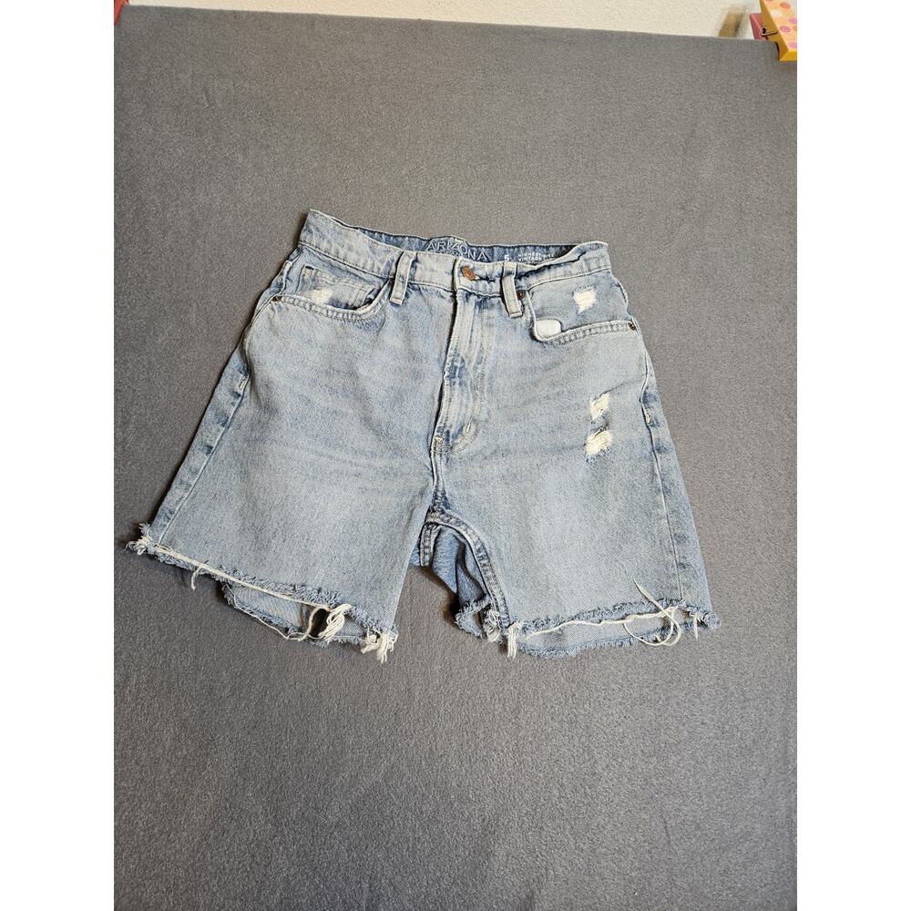 Arizona Shorts Juniors 5 Blue Highest Rise Vintage Straight Jean Shorts